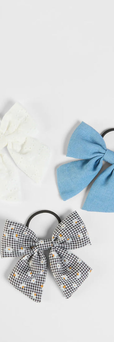 Get inspired with the Prettiest Girl Three Pack Bow Hair Ties, a feed-worthy multi-color piece that’s part of Windsor's updated and curated women’s clothing edit packed with must-have fall outfit ideas.