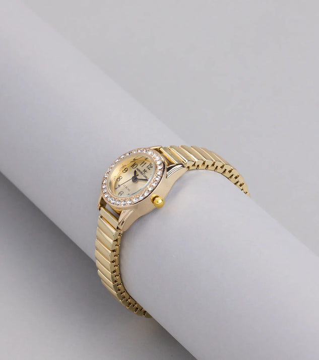 Rise And Shine Rhinestone Clock Trim Watch