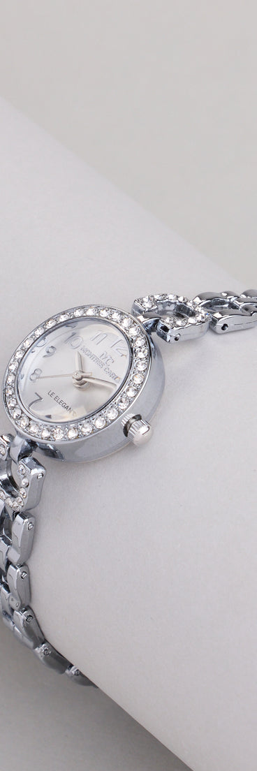 Time Will Tell Rhinestone Trim Watch