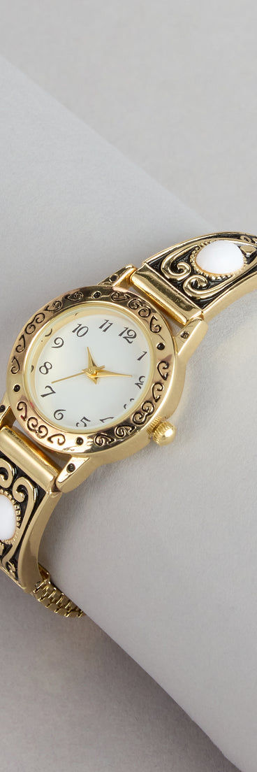 Style your vibe in seconds with the Frontier Luxe Western Watch in gold, a fashion accessories essential that completes any outfit with ease.