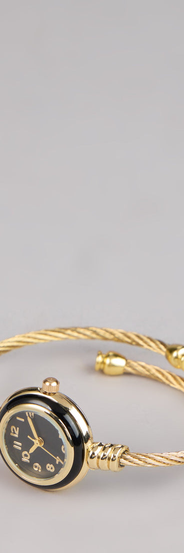 Style your vibe in seconds with the Golden Hour Cuff Watch, a fashion accessories essential that completes any outfit with ease.