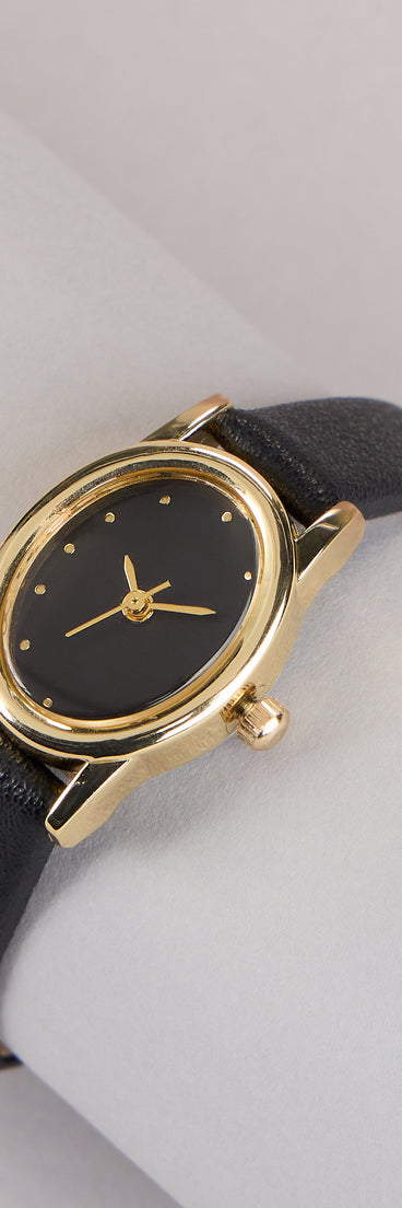 Style your vibe in seconds with the On the Dot Oval Watch in black, a fashion accessories essential that completes any outfit with ease.