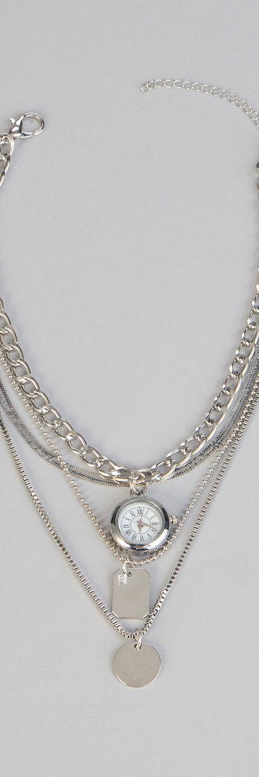 Clocked In Chic Layered Necklace