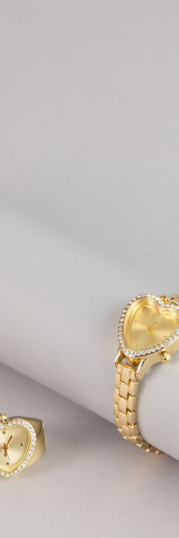 All Hearts On You Watch Ring Set