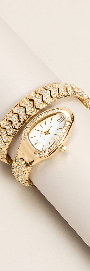 Wrist Appeal Rhinestone Snake Coil Watch