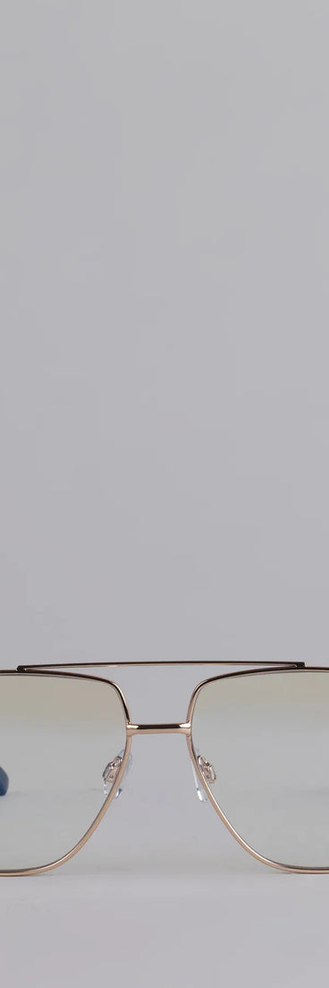 Style your vibe in seconds with the CEO Vibes Only Blue Light Glasses in gold, a fashion accessories essential that completes any outfit with ease.