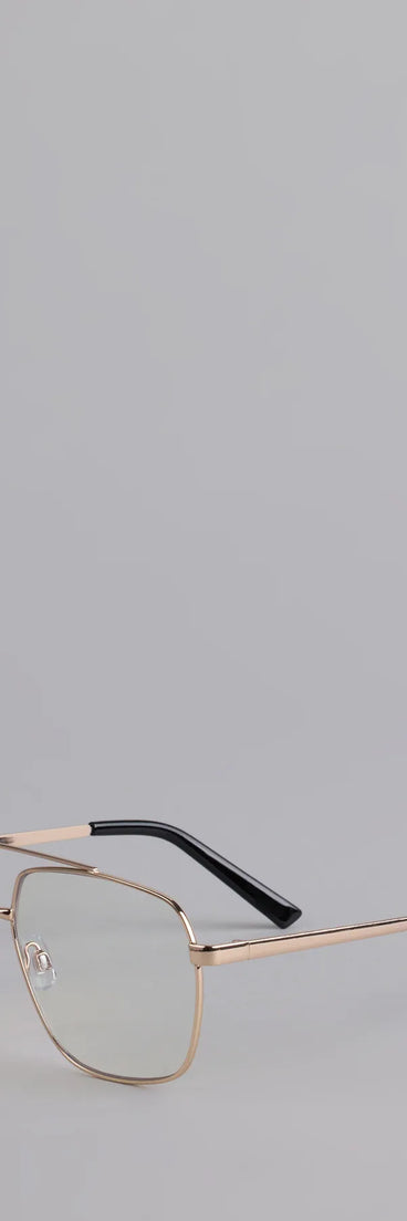 Style your vibe in seconds with the CEO Vibes Only Blue Light Glasses in gold, a fashion accessories essential that completes any outfit with ease.