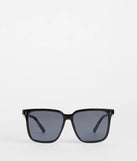 The Spill The Tea Oversized Square Sunglasses in black brings edge and energy to your vibe, ready to elevate any festival look or concert outfit.