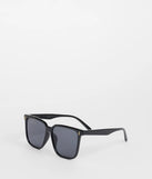 The Spill The Tea Oversized Square Sunglasses in black brings edge and energy to your vibe, ready to elevate any festival look or concert outfit.