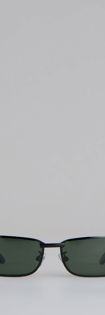 Sleek Confidence Curved Rectangle Sunglasses