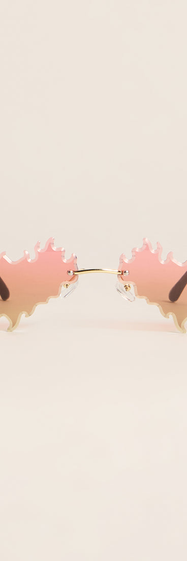 Hotter Than Plans Flame Rimless Sunglasses
