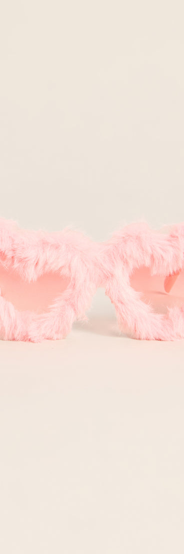 Love at First Look Faux Fur Heart Sunglasses