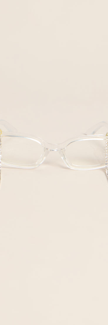 Fringe Benefits Rhinestone Clear Glasses