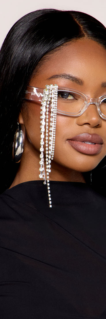Fringe Benefits Rhinestone Clear Glasses