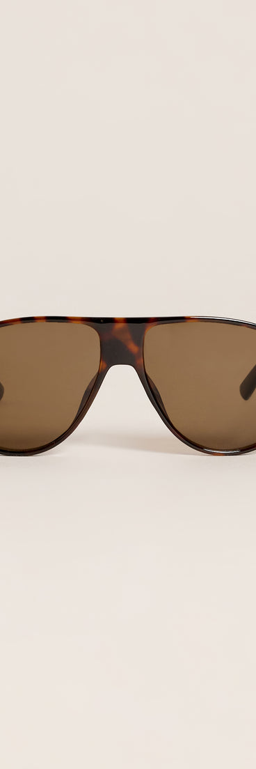 Plans In Motion Oversized Aviator Sunglasses