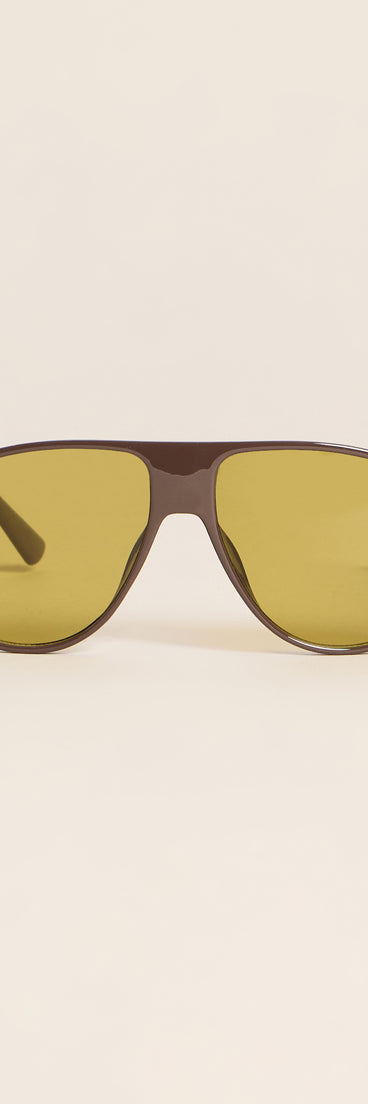 Plans In Motion Oversized Aviator Sunglasses