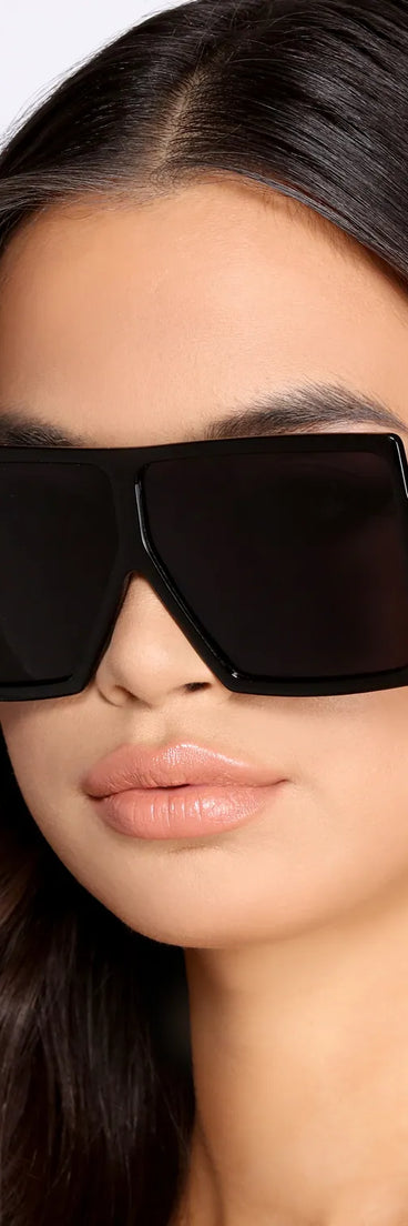Who Is She Over-sized Shield Sunglasses