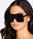 Who Is She Over-sized Shield Sunglasses