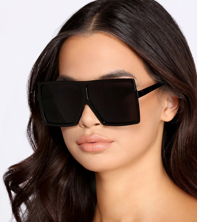 Who Is She Over-sized Shield Sunglasses