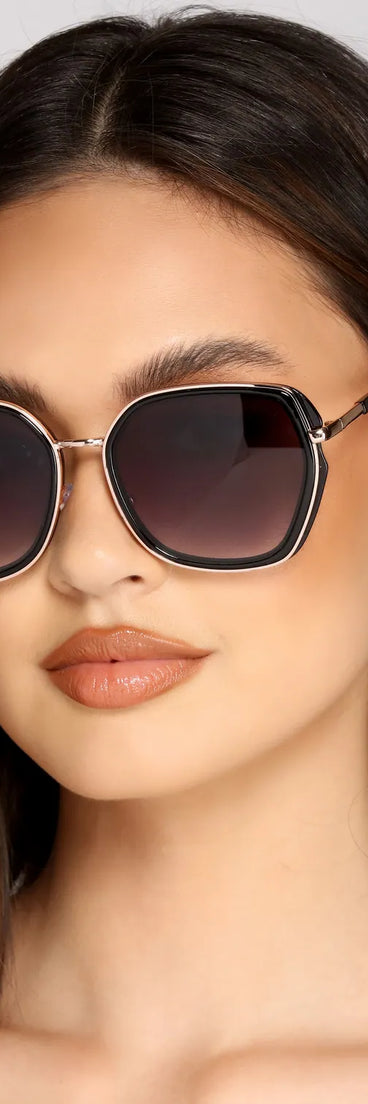 Bring On The Glam Vibes Square Sunglasses