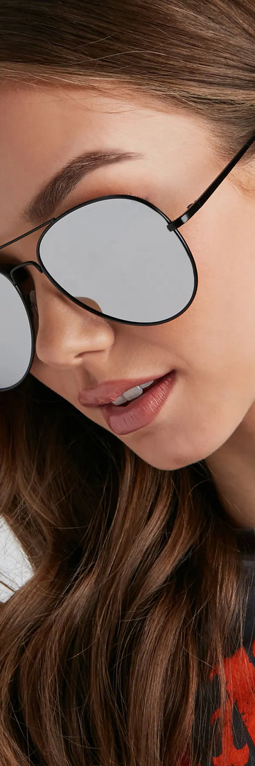 Sleek Factor Mirror Aviator Sunglasses