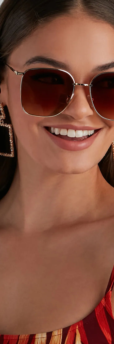 All Day Slay Square Ombre Sunglasses