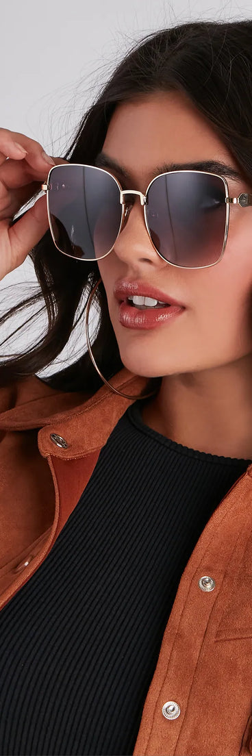 Hide Out Square Oversized Sunglasses