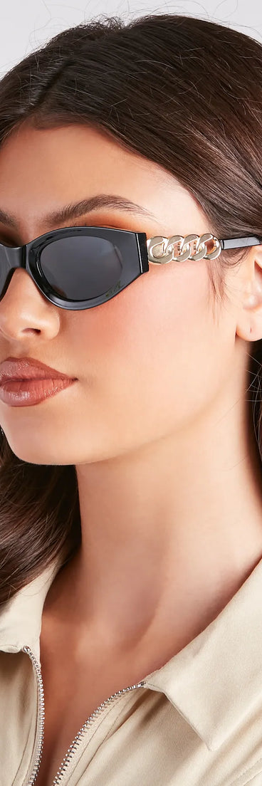 Chic Allure Geometric Cat-Eye Sunglasses