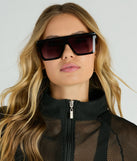 On The Move Oversized Flat Top Sunglasses