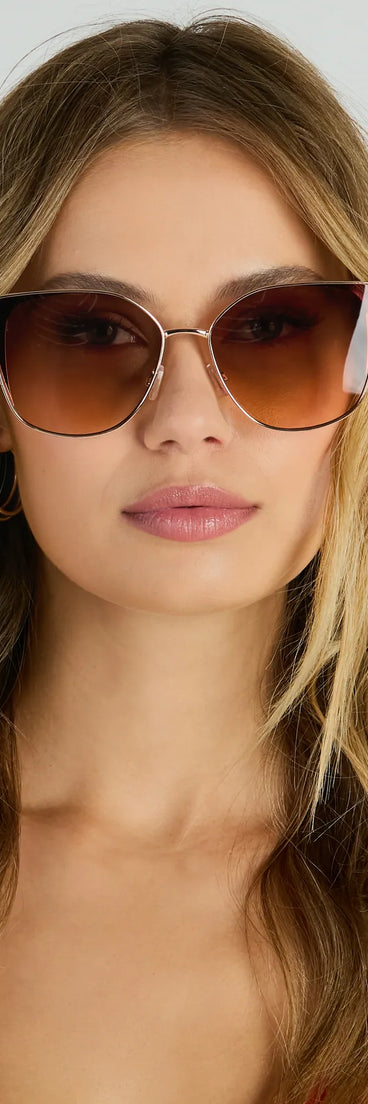 Sleek Icon Oversized Cat-Eye Sunglasses