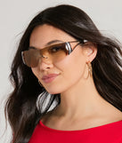 The Vibe Rhinestone Star Clear Shield Sunglasses