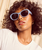 Trend Factor Angled Oval Sunglasses