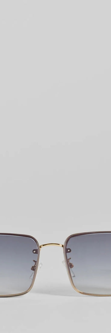 Living Sleek Square Chain Trim Sunglasses