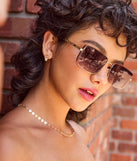 Living Sleek Square Chain Trim Sunglasses