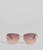 Cutest Vision Chain Link Trim Sunglasses, a trendy rose gold addition to women's going-out outfits, is ideal for Christmas party outfits, chic NYE attire, or winter night-out looks that keep you on-trend!