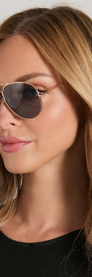 Coolest Look Aviator Metal Sunglasses
