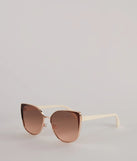 Cute Sight Cateye Metal Sunglasses, a trendy ivory addition to women's going-out outfits, is ideal for Christmas party outfits, chic NYE attire, or winter night-out looks that keep you on-trend!