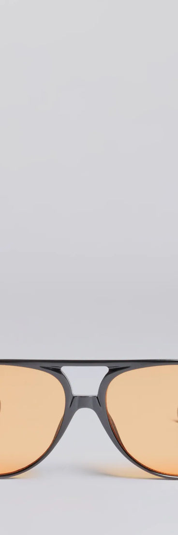 Retro Look Flat Aviator Sunglasses