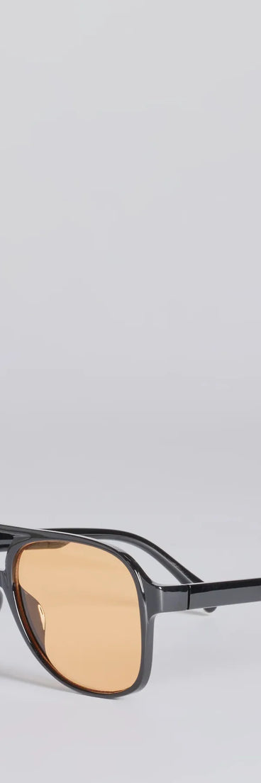 Retro Look Flat Aviator Sunglasses