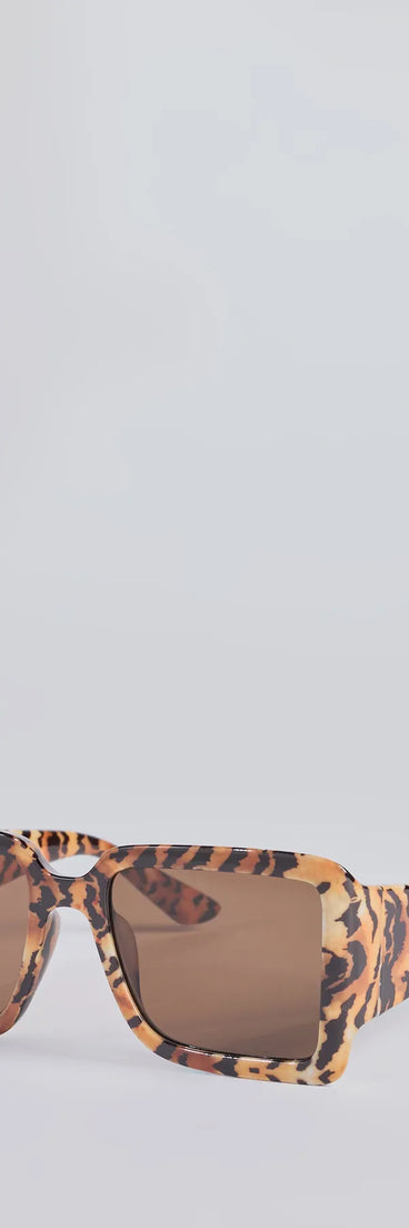 Animal Instinct Leopard Oversized Sunglasses