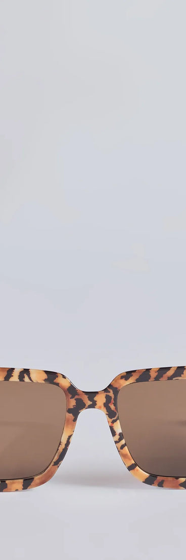 Animal Instinct Leopard Oversized Sunglasses