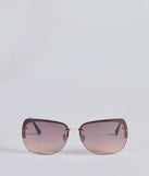Level Up Rimless Rectangle Sunglasses, a trendy brown addition to women's going-out outfits, is ideal for Christmas party outfits, chic NYE attire, or winter night-out looks that keep you on-trend!