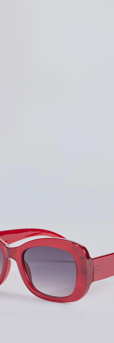 Always In Style Rectangular Sunglasses, a trendy blood red addition to women's going-out outfits, is ideal for Christmas party outfits, chic NYE attire, or winter night-out looks that keep you on-trend!