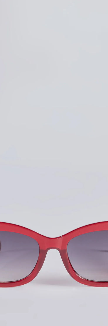 Always In Style Rectangular Sunglasses, a trendy blood red addition to women's going-out outfits, is ideal for Christmas party outfits, chic NYE attire, or winter night-out looks that keep you on-trend!