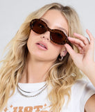 Trendsetter Leopard Print Oval Sunglasses