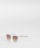 Cute Gaze Chain Trim Cat Eye Sunglasses