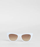 Cute Gaze Chain Trim Cat Eye Sunglasses