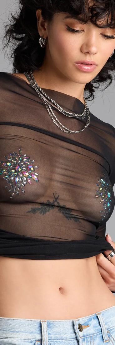 The Glam Rhinestone Pasties brings edge and energy to your vibe, ready to elevate any festival look or concert outfit.