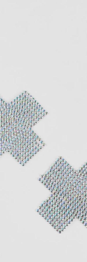 The Bejeweled Rhinestone Pasties in clear brings edge and energy to your vibe, ready to elevate any festival look or concert outfit.