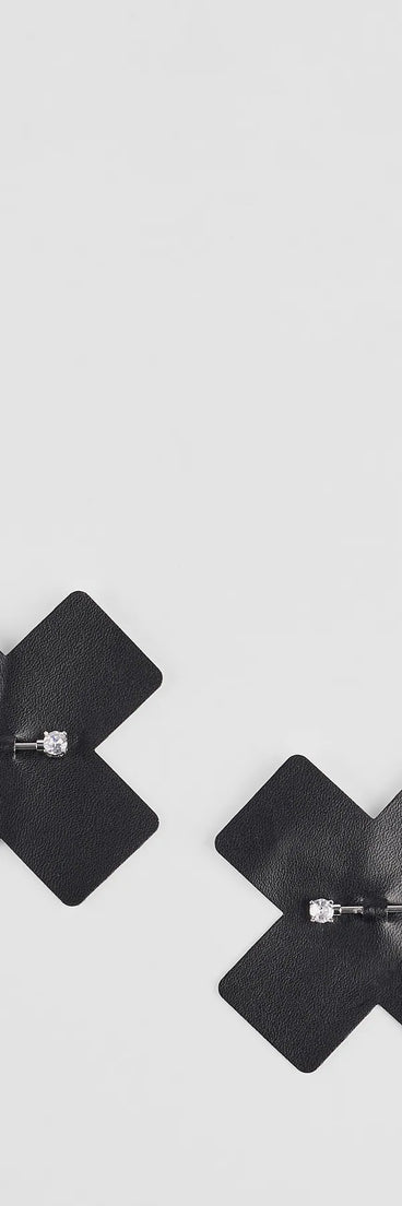 The Rhinestone Pierced Pasties in black brings edge and energy to your vibe, ready to elevate any festival look or concert outfit.